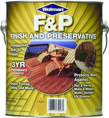 F&p Golden Pine Oil-based Wood Finish And Preservative, 1 Gallon Can
