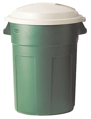 Rubbermaid FG289487EGRN Roughneck 32 Gal Plastic Trash Can, Evergreen