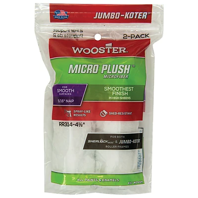 Wooster Jumbo Koter Paint Roller Cover, 4-1/2 x 5/16 In. Nap, 2-Pk.