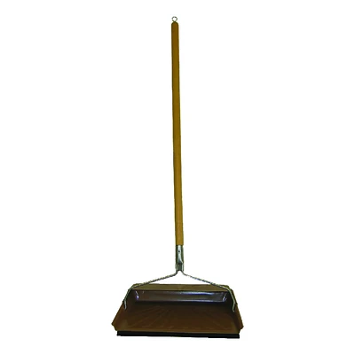 Fulton 240S-10 Steel Dust Pan With Rubber Edge, 30 In. Long Handle