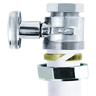 Plumb Pak PP2887EZ No Crimp PEX Straight Stop Valve, 1/2 x 3/8 In., Brass