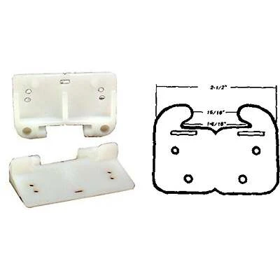US Hardware WP-8814C Drawer Guide, Plastic, White
