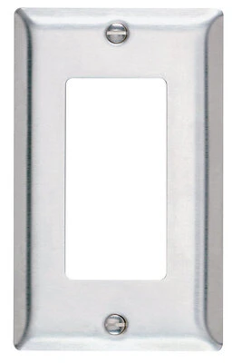 Legrand SS26CC25 Wallplate, Decorative, 4-1/2 in L, 2-3/4 in W, 1-Gang, Stainless Steel, Silver, Brushed