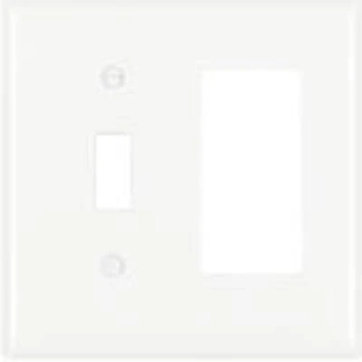 Pass & Seymour 1-Toggle & 1 Decorator Opening Nylon Wall Plate, White