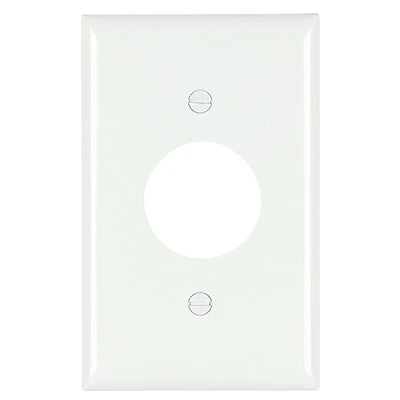 Pass & Seymour Wall Plate, 1-Gang, Single Outlet, White Nylon