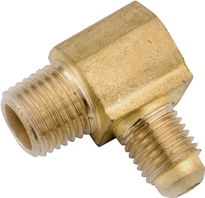 Anderson Metals 754049-0404 Tube Elbow, 1/4 in, Flare x Male, 90 deg Angle, Brass, 1400 psi Pressure