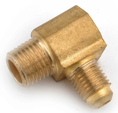 Anderson Metals 754049-0806 Reducing Tube Elbow, 1/2 x 3/8 in, Flare x Male, 90 deg Angle, Brass, 750 psi Pressure