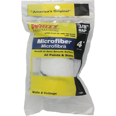 Whizz 70011 Xtrasorb Jumbo Mini Roller Cover, 3/8 In Nap, 4 In, Microfiber