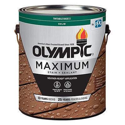 Olympic MAXIMUM Tintable Base 2 Solid Exterior Stain (Actual Net Contents: 114-fl oz)