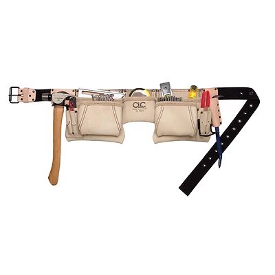 12-pocket Heavy-duty Leather Carpenter Apron, Fits 29-49 In. Waist, Model 175274