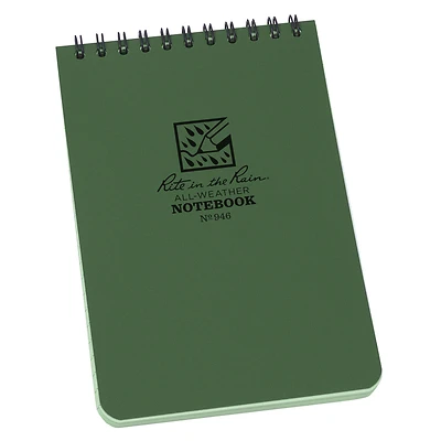 Rite In The Rain 946 All-Weather Notebook, 4 x 6 In., 50 Sheets, Green