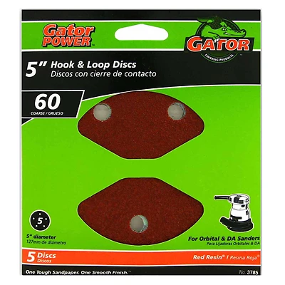 Sanding Discs, Aluminum Oxide, 60-Grit, 5 In., 5-Pk.