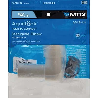 PEX Quick Connect Stackable Pipe Elbow, 3/4 In.