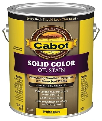 Cabot Solid Color Decking Oil Stain, White Base, Gallon