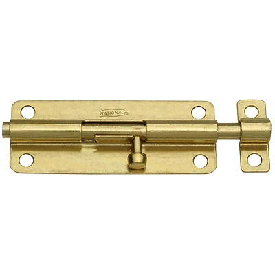 National Hardware N151-761 Barrel Bolt, Steel, Brass, 5 In.