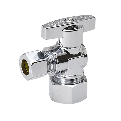 5/8 In. Od X 3/8 In. Quarter Turn Angle Valve - Brass Chrome-plated