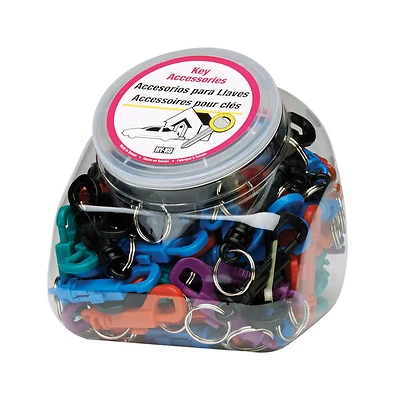 Key Snap With Split Ring, Plastic, 100 Pk.