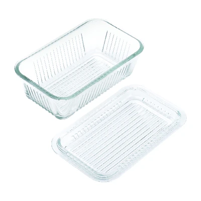 Gemco Multi Function Clear Glass Butter Dish 1 Pk, Model 5078594, 4.18 X 6.17 In.
