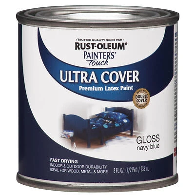 Rust-Oleum 1922730 Painter's Touch Ultra Cover Gloss Paint, Navy Blue, 0.5 Pt