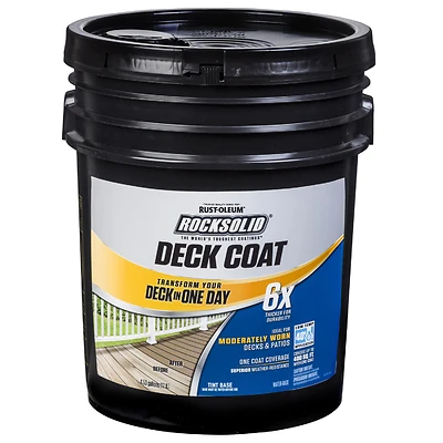 RockSolid Deck & Concrete 6X Resurfacer, Tint Base, 5-Gallons