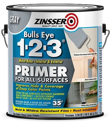 Bulls Eye 1-2-3 Primer, Gray, 1-Gallon