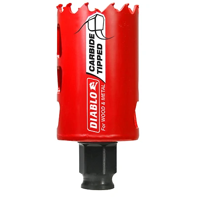 Diablo DHS1625CT Carbide-Tipped Hole Saw, 1-5/8 In. Dia, 2-3/8 In. Depth