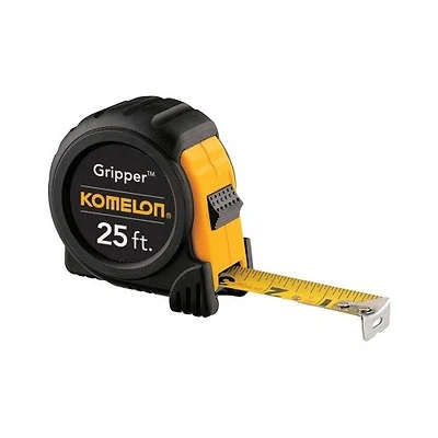 Gripper Series 5425 Tape Measure, 25 Ft L X 1 In W, Steel Blade, Abs Case