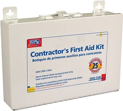 9302-25m 179-piece First Aid Kit For 25 People, Metal Case