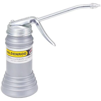 Goldenrod 600s Pistol Pump Oiler, 6 Oz Capacity, Straight Spout, Plastic, Gray