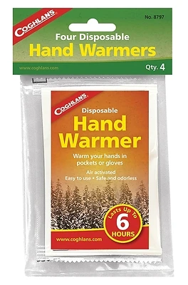 Coghlan's 8797 Disposable Hand Warmers, 4 Pack, 6 Hour, 3 In x 4 In