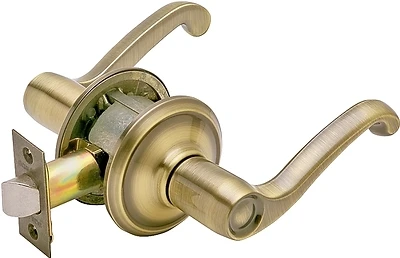 F10 Fla 609 Antique Brass Passage Lever Lockset - Mechanical, Residential, Grade 2