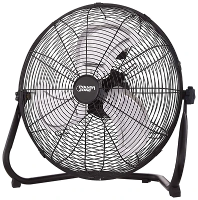 PowerZone LF-20 High Velocity Floor Fan, 20 Inch, 3-Speed, 360 Degree Rotating