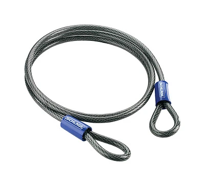 999256 7 Ft X 3/8 In Flexible Steel Double Loop Cable Lock, Vinyl Coated