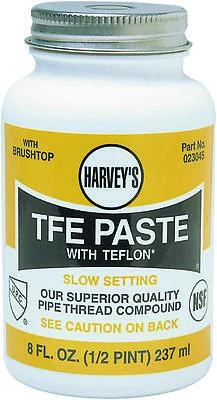Harvey 023045 Pipe Thread Compound, 8 Fl-oz Liquid Paste, White