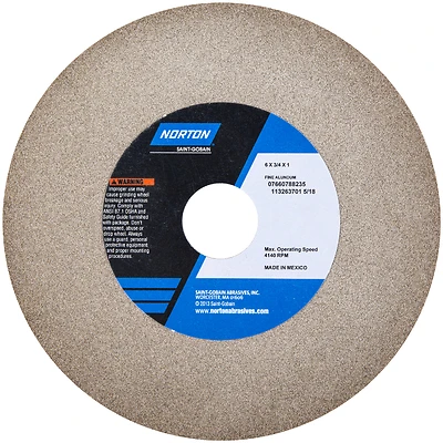 88235 6 In. Dia X 3/4 In. Thick Fine Aluminum Oxide Grinding Wheel, 1 In. Arbor