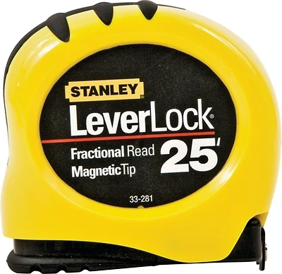 Stht33281l 25 Ft X 1 In Leverlock Magnetic Tape Measure With Abs Case