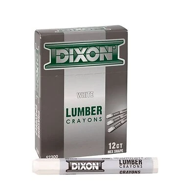 Lumber Crayon, White, 1/2 In Dia, 4-1/2 In L - Durable Marking Tool