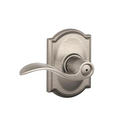 F40vacc619cam Satin Nickel Privacy Lever With Camelot Trim For Residential Use