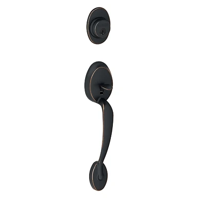 Plymouth F58ply716 Aged Bronze Handleset With Single Cylinder Deadbolt