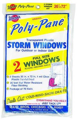 2-piece Poly-pane Storm Window Kit 36x72 In, 1 Mil Thick, Model 2p-24