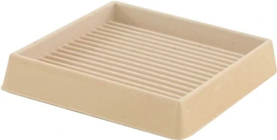 9168 Off-white Rubber Caster Cups, 3 In., 2 Pk, Square