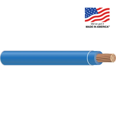 10blu-strx500 10 Awg Stranded Blue Copper Thhn Wire, 500 Ft Length