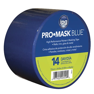 Pro-mask Pmd72 Blue Masking Tape, 2.83 In W X 60 Yd L, Medium Strength