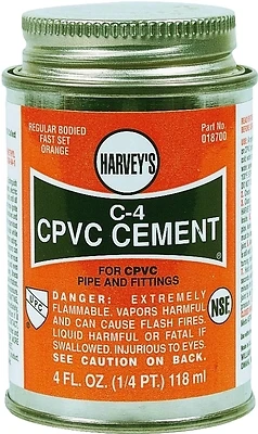 018700-24 Fast-set Regular Bodied Cpvc Solvent Cement, 4 Oz Dauber Can, Orange