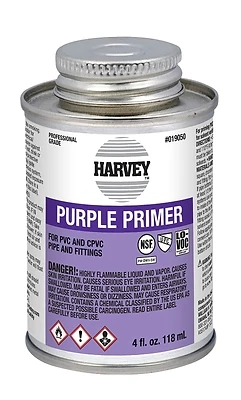 019050-24 Professional-grade Purple Primer For Cpvc And Pvc, 4 Oz Can