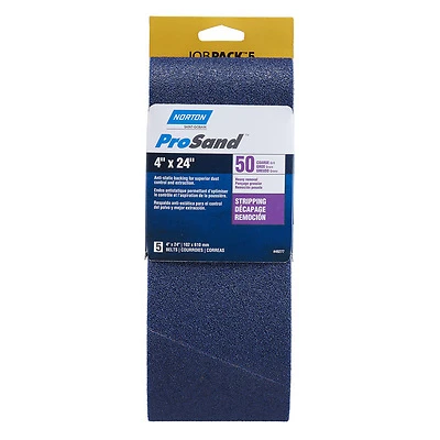 Norton 49277 Sanding Belt, 4 x 24 In., 50 Grit Coarse, Zirconia Alumina