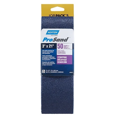 Norton 49265 ProSand Sanding Belt, 50 Grit Coarse, 3 In X 21 In