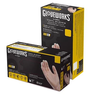 Ivpf44100 Medium Clear Vinyl Disposable Gloves, Powder-free, 100 Pk, 4 Mil