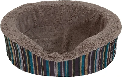 27172 Orthopedic Pet Lounger, 18 In L, 14 In W, Oval, Twill Pattern