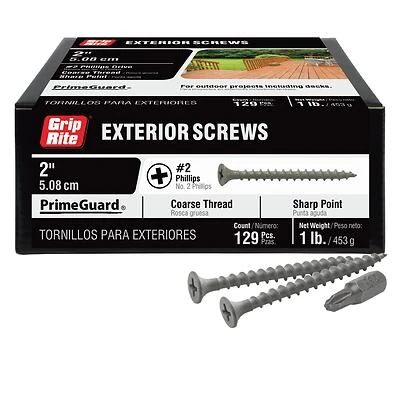 #8 x 2 in. Phillips Bugle-Head Coarse Thread Sharp Point Polymer Coated Exterior Screws (1 lb.-Pack)